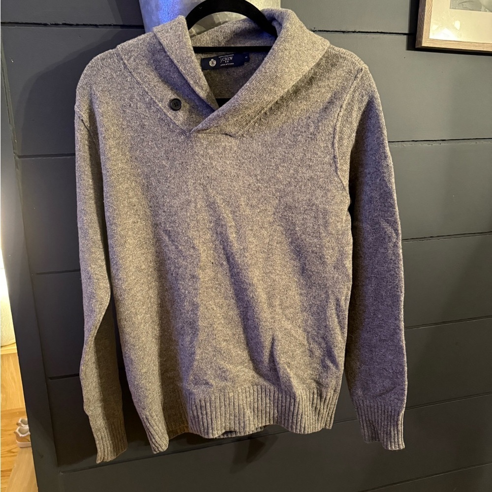 J crew 100% lambs wool gray sweater small
